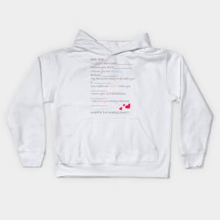 dear dad, with hearts Kids Hoodie